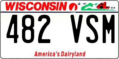 WI license plate 482VSM