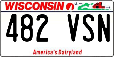WI license plate 482VSN