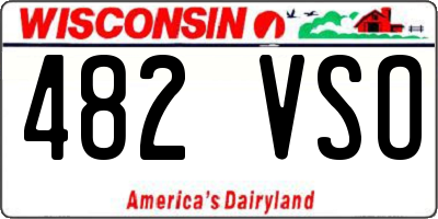 WI license plate 482VSO