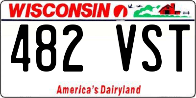 WI license plate 482VST