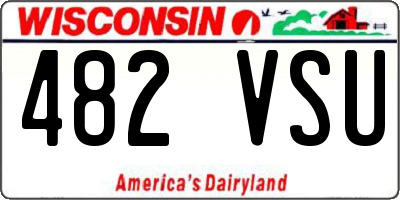 WI license plate 482VSU