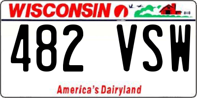 WI license plate 482VSW