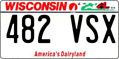 WI license plate 482VSX