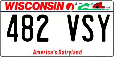 WI license plate 482VSY