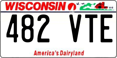 WI license plate 482VTE