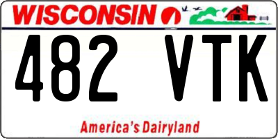 WI license plate 482VTK