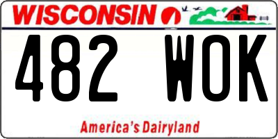 WI license plate 482WOK