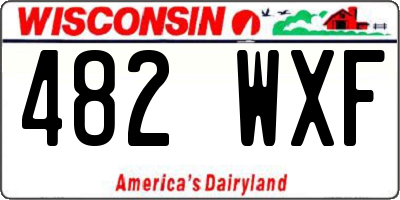 WI license plate 482WXF