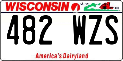 WI license plate 482WZS