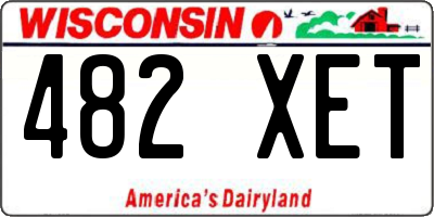 WI license plate 482XET