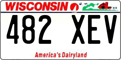 WI license plate 482XEV