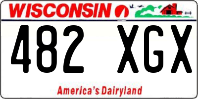 WI license plate 482XGX