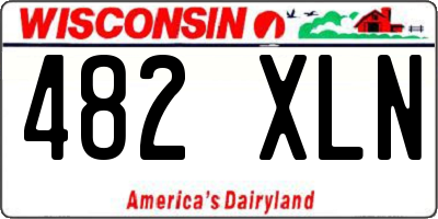 WI license plate 482XLN
