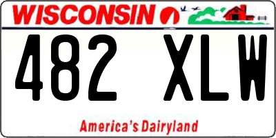 WI license plate 482XLW