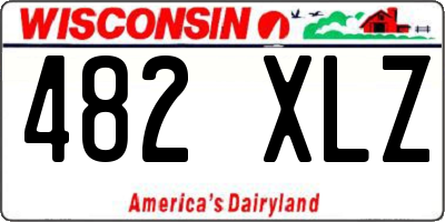 WI license plate 482XLZ