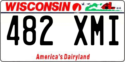 WI license plate 482XMI