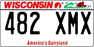 WI license plate 482XMX