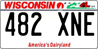 WI license plate 482XNE