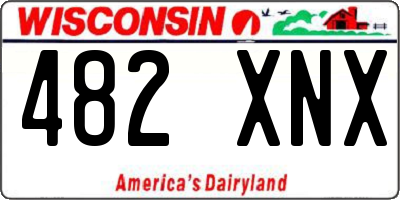 WI license plate 482XNX