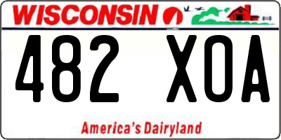 WI license plate 482XOA