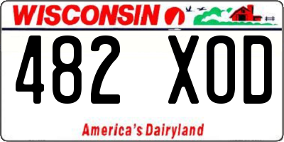 WI license plate 482XOD