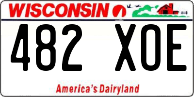 WI license plate 482XOE