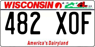 WI license plate 482XOF