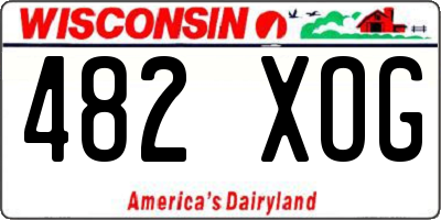WI license plate 482XOG