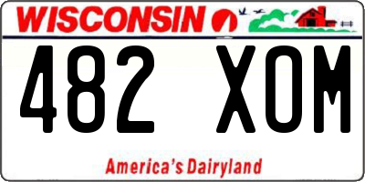 WI license plate 482XOM