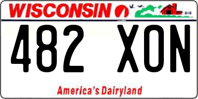 WI license plate 482XON