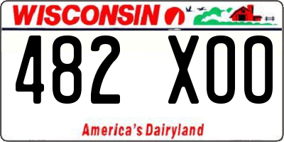 WI license plate 482XOO
