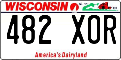 WI license plate 482XOR