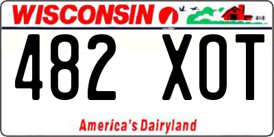 WI license plate 482XOT