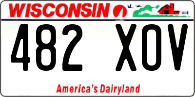 WI license plate 482XOV