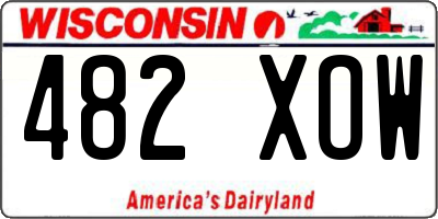 WI license plate 482XOW
