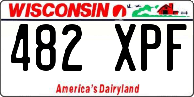 WI license plate 482XPF