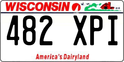 WI license plate 482XPI