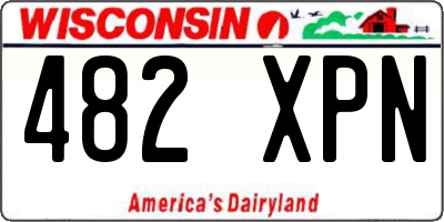 WI license plate 482XPN