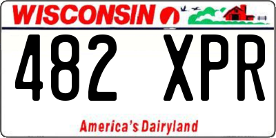 WI license plate 482XPR