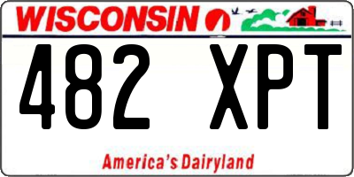 WI license plate 482XPT