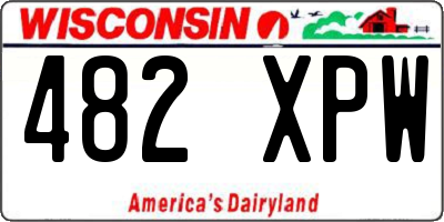 WI license plate 482XPW