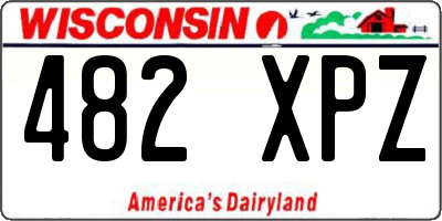 WI license plate 482XPZ
