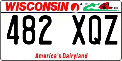 WI license plate 482XQZ