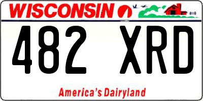 WI license plate 482XRD