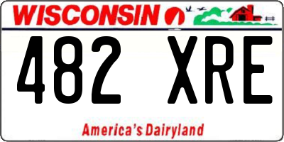 WI license plate 482XRE