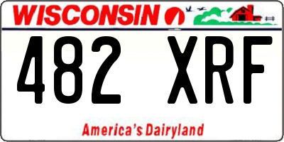 WI license plate 482XRF
