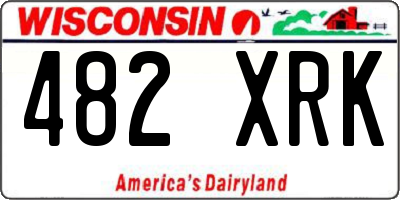 WI license plate 482XRK