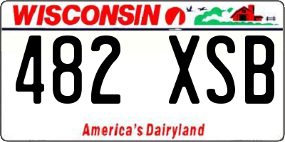 WI license plate 482XSB