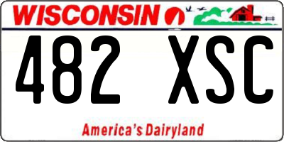 WI license plate 482XSC