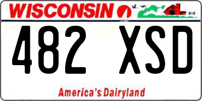 WI license plate 482XSD